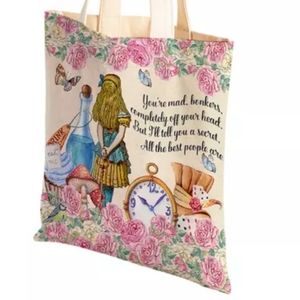 Disney Alice in Wonderland Floral Tote Bag